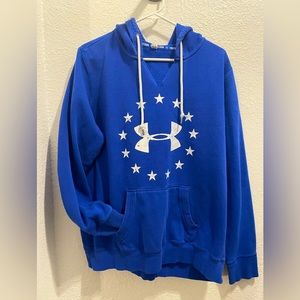 Under Armour blue/white hooded sweatshirt size XL
